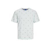 JACK & JONES JUNIOR T-shirt JORPALM met all over print lichtblauw/blau...