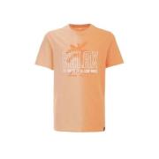 WE Fashion T-shirt met tekst oranje Jongens Katoen Ronde hals Tekst - ...