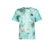 Vingino T-shirt Houc met all over print aquablauw/groen Jongens Katoen...