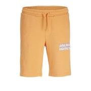 JACK & JONES JUNIOR sweatshort JPSTKAPPER met logo lichtoranje Korte b...