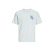 JACK & JONES JUNIOR T-shirt JORPALM met backprint lichtblauw Jongens K...