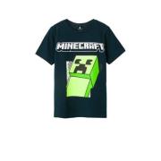 NAME IT KIDS Minecraft T-shirt NKMMOBIN met printopdruk donkerblauw Jo...
