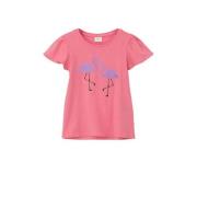 s.Oliver T-shirt met printopdruk roze Meisjes Katoen Ronde hals Printo...