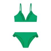 Shiwi triangel bikini Blake met ruches groen Meisjes Polyester Effen -...