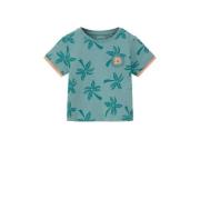 s.Oliver baby T-shirt met all over print turkoois/oranje Blauw Jongens...