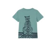 s.Oliver T-shirt met backprint petrol groen/donkerblauw Jongens Katoen...