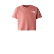 The North Face cropped T-shirt Simple Dome koraal roze Meisjes Katoen ...