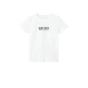 NAME IT KIDS T-shirt NKMHAKKE met backprint wit Jongens Biologisch kat...