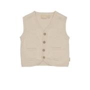 Quapi baby gilet zand Beige Jongens Katoen V-hals Effen - 56