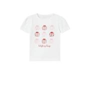NAME IT MINI T-shirt NMFFAYE met printopdruk wit Meisjes Katoen Ronde ...