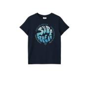 s.Oliver T-shirt met printopdruk donkerblauw Jongens Katoen Ronde hals...