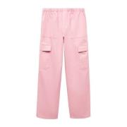 Mango Kids cargobroek Roze Meisjes Katoen Effen - 152(XXS)