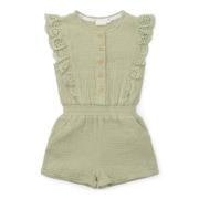 Little Dutch jumpsuit groen Meisjes Biologisch katoen Ronde hals Effen...