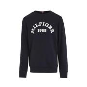 Tommy Hilfiger sweater met logo donkerblauw Logo - 110