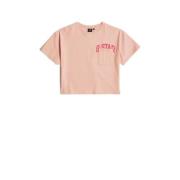 G-Star RAW T-shirt t-shirt s\s loose crop perzik/roze Meisjes Katoen R...