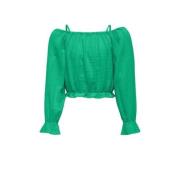 KIDS ONLY GIRL top KOGTHYRA frisgroen Meisjes Katoen Off shoulder Effe...