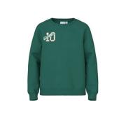 NAME IT KIDS sweater NKMVASHA met backprint groen Backprint - 134/140