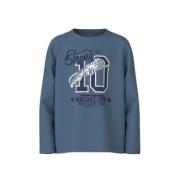 NAME IT KIDS longsleeve NKMVAGNO met printopdruk middenblauw Jongens K...