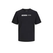 JACK & JONES JUNIOR T-shirt JJEPLAYER met logo zwart Jongens Katoen Ro...