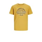 JACK & JONES JUNIOR T-shirt JJELOGO met logo honinggeel Jongens Katoen...