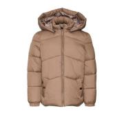 VERO MODA GIRL gewatteerde winterjas VMUPPSALA lichtbruin Meisjes Poly...