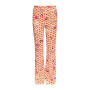 Shoeby high waist flared broek met all over print oranje Meisjes Polye...