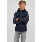 JACK & JONES JUNIOR gewatteerde tussenjas JJEMULTI donkerblauw Jongens...