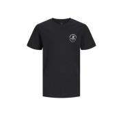 JACK & JONES JUNIOR T-shirt JJESWIFT met printopdruk wit Zwart Jongens...