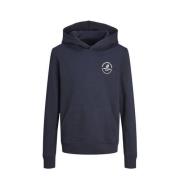 JACK & JONES JUNIOR hoodie JJESWIFT met printopdruk donkerblauw Sweate...