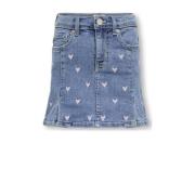 KIDS ONLY GIRL spijkerrok KOGHOXTON met hartjes light medium blue deni...