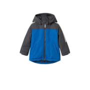 NAME IT MINI gewatteerde winterjas NMMMAX van polyester hardblauw/zwar...