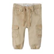 NAME IT BABY baby cargobroek NBMBEN beige Jongens Katoen Effen - 50