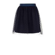 WE Fashion a-lijn rok donkerblauw Meisjes Polyester Stip - 110/116