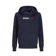 JACK & JONES JUNIOR hoodie JJEPLAYER met logo donkerblauw Sweater Logo...