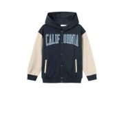 NAME IT KIDS sweatvest NKMLEBASTIAN met tekst donkerblauw/ecru Tekst -...