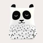 NOUS Kids katoenen dekbedovertrek 1 persoons Panda (140x200 cm) Wit Di...