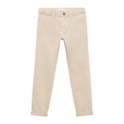 Mango Kids regular fit broek lichtbeige Jongens Stretchkatoen Effen - ...