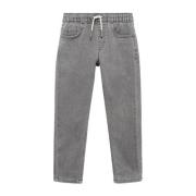 Mango Kids slim fit jeans grey Blauw Jongens Stretchdenim Effen - 140