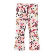 NAME IT MINI gebloemde flared broek NMFLALOU roze/paars/wit Meisjes St...