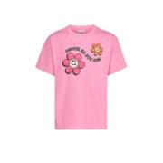 Shoeby T-shirt roze Meisjes Katoen Ronde hals Effen - 158/164