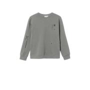 NAME IT KIDS sweater NKMLASSIE met printopdruk grijs/zwart Printopdruk...