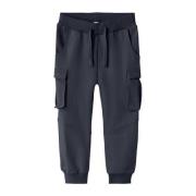 NAME IT MINI joggingbroek NMNOLI marine Blauw Jongens Sweat Effen - 92