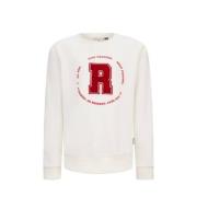 Retour Jeans sweater Luuk met printopdruk offwhite Wit Printopdruk - 1...