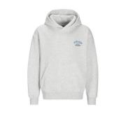 JACK & JONES JUNIOR sweater met backprint grijs/blauw Backprint - 176