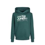 JACK & JONES JUNIOR hoodie met logo donkergroen Sweater Logo - 176