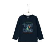 s.Oliver longsleeve met printopdruk donkerblauw Jongens Katoen Ronde h...