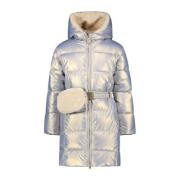 Le Chic gewatteerde winterjas BIRDO zilverblauw Meisjes Polyester Capu...