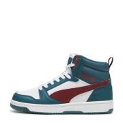 Puma Rebound v6 Mid sneakers groen/ecru/rood Jongens/Meisjes Imitatiel...