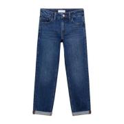 Mango Kids straight fit jeans changeant blauw Jongens Denim Effen - 16...