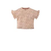 Z8 T-shirt Jimena beige Meisjes Stretchkatoen Rolkraag Bloemen - 92